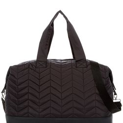 Madden Girl Quilted Nylon Weekend Bag BLACK