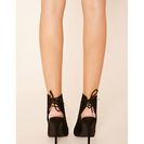 Incaltaminte Femei Forever21 Faux Suede Open-Toe Bootie Black