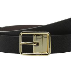 Accesorii Femei Cole Haan 14quot Reversible Pebble Leather Belt with Centerbar Buckle BlackChestnut