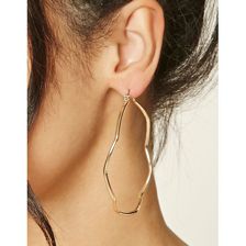 Bijuterii Femei Forever21 Chevron Hoop Earrings Gold