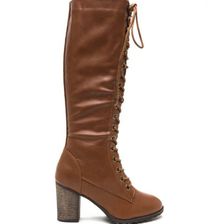 Incaltaminte Femei CheapChic March On Faux Leather Boots Chestnut