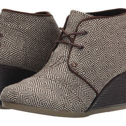 Incaltaminte Femei TOMS Desert Wedge Brown Woven Diamond