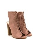 Incaltaminte Femei CheapChic Chic Outlook Lace-up Chunky Heels Mauve