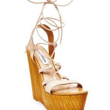 Incaltaminte Femei Steve Madden Sun-Set Wedge Sandal NUDE LEA