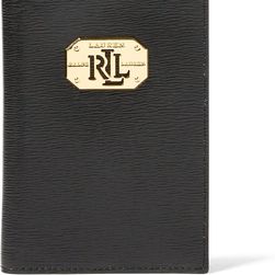 Ralph Lauren Saffiano Leather Passport Case Black