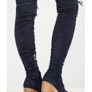 Incaltaminte Femei CheapChic Ride Or Die Thigh-high Block Heel Boots Navy