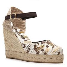 Incaltaminte Femei Desigual Helado Wedge Sandal BrownGoldWhite