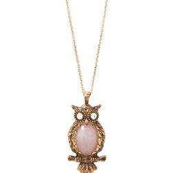 Bijuterii Femei Forever21 Faux Stone Owl Necklace Antique goldblush