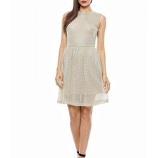 Rochie aurie din tricot metalizat, Emily G