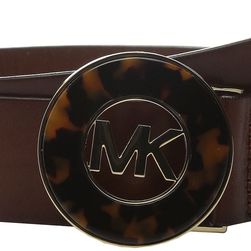 Michael Kors 40mm Veg Leather Panel on Tortoise Inlay Plaque Buckle Luggage