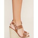 Incaltaminte Femei Forever21 Faux Leather Espadrille Wedges Chestnut