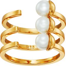 Rebecca Minkoff Two-Tone Bead Wrap Ring Gold/Pearl