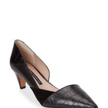 Incaltaminte Femei French Connection Black Konelli Mixed Media Pointed Toe d\'Orsay Pumps Black