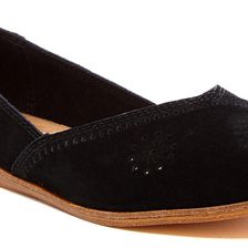 TOMS Jutti Perforated Suede Flat BLACK