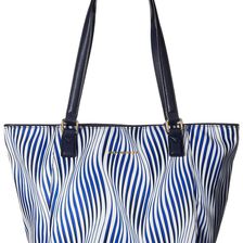 Vera Bradley Small Ella Tote Wavy Stripe/Navy