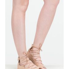 Incaltaminte Femei CheapChic Ride The Wave Pointy Lace-up Flats Nude