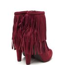 Incaltaminte Femei CheapChic Focus On Fringe Faux Suede Booties Berry