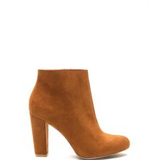 Incaltaminte Femei CheapChic Major Muse Chunky Faux Suede Booties Chestnut