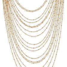 Natasha Accessories Multi-Strand Chain Necklace GOLD