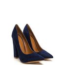 Incaltaminte Femei CheapChic Point \'n Chic Chunky Faux Suede Pumps Blue