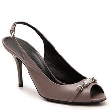 Incaltaminte Femei Gucci Final Sale - Leather Nameplate Peep Toe Pump Grape