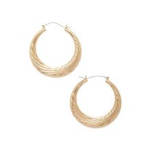 Bijuterii Femei Forever21 Etched Spiral Hoop Earrings Gold
