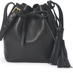 Ralph Lauren Mini Leather Bucket Bag Black