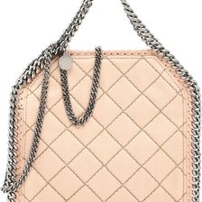 Stella McCartney Mini Tote Quilted Shaggy Deer Falabella Bag POWDER