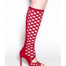 Incaltaminte Femei CheapChic Cutting Edge Faux Suede Cut-out Boots Red