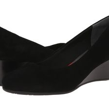 Rockport Total Motion 45MM Wedge Black Kid Suede