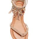 Incaltaminte Femei Nature Breeze Celine Beaded Fringe Sandal BEIGE PU