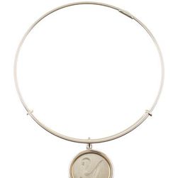 Bijuterii Femei Alex and Ani Sterling Silver Initial Y Charm Wire Bangle RUSSIAN SILVER