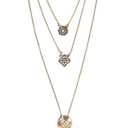 Bijuterii Femei Forever21 Layered Ornate Pendant Necklace Antique gold