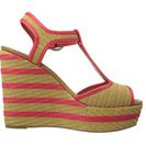 Incaltaminte Femei COACH Geneva Natural StrawBright Coral Semi Matte Calf