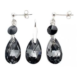 Set Argint 925 cu Swarovski Elements, Silver Night, 16 mm