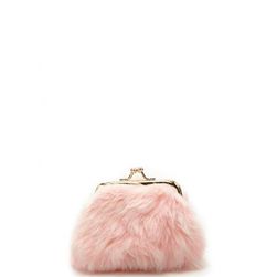 Accesorii Femei Forever21 Faux Fur Coin Purse Light pink