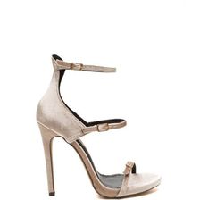 Incaltaminte Femei CheapChic Luxurious Touch Strappy Velvet Heels Nude