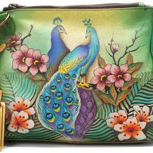 Anuschka Handbags Triple Compartment Convertible Tote Passionate Peacocks