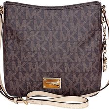 Michael Kors Jet Set Brown PVC Large Messenger Bag N/A