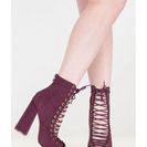 Incaltaminte Femei CheapChic It Factor Lace-up Block Heel Booties Plum