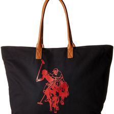 U.S. POLO ASSN. Branded Canvas Tote Black