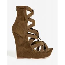 Incaltaminte Femei CheapChic Strapped In Wedge Olive