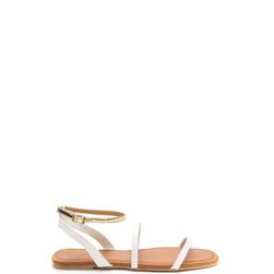 Incaltaminte Femei CheapChic Feet First Metallic Strap Sandals Whitegold