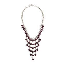 Lucky Brand Ruby Bib Necklace Silver