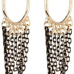 14th & Union Two-Tone Draped Chain Hoop Earrings GOLD-CHOCOLATE