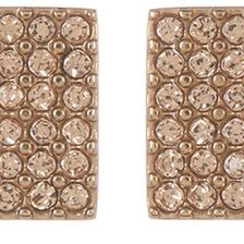Fossil Pave Crystal Square Stud Earrings GOLD