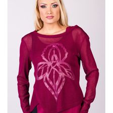 Bluza femei, fuchsia, din jerse de lana, Amelie Suri