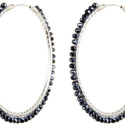 Chan Luu Beaded Hoop Earrings MIDNIGHT