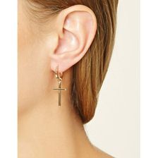 Bijuterii Femei Forever21 Cross Mini Hoops Gold