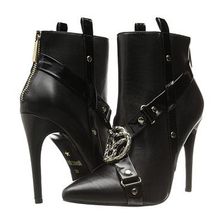 Incaltaminte Femei Just Cavalli Calf and Patent Leather Snake Ankle Boot Black